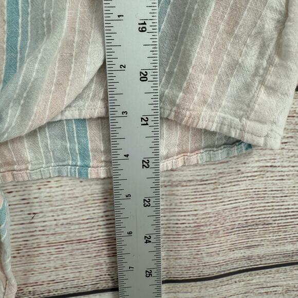 Lot of 2 Cloth & Stone Blouses Womens Small Blue Pink Button Down Tie Back - Picture 11 of 16